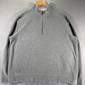 Brooks Brothers Mens XXL 1/4 Zip Pullover Sweatshirt Gray Long‎ Sleeve Classic